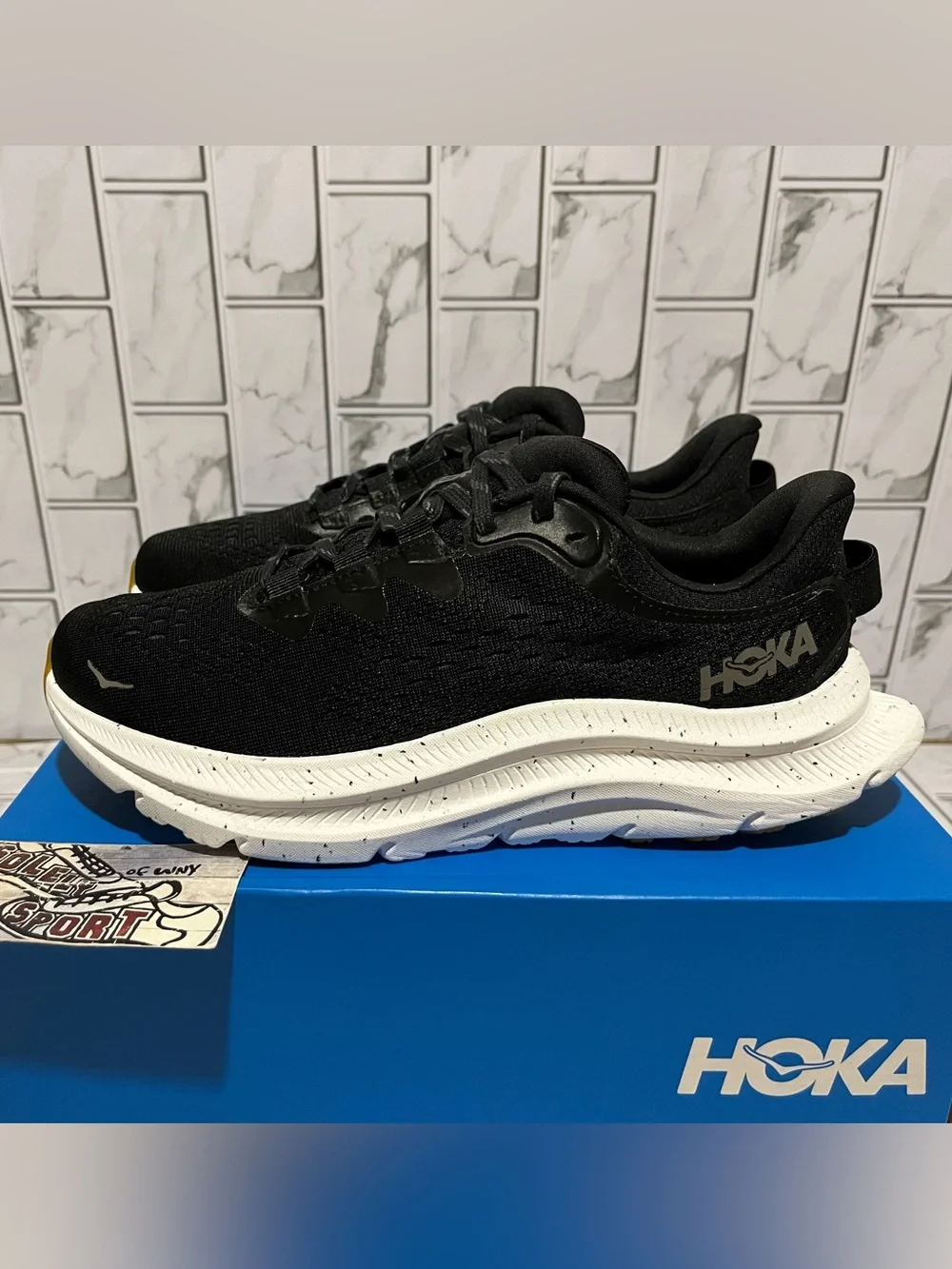 New Hoka One One Kawana 2 Running Training Walking Shoes Black White Women 7 7.5